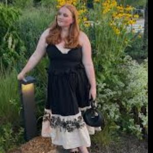 Bhanuni by Jyoti Black Embroidered‎ Midi Dress – Anthropologie – Size S